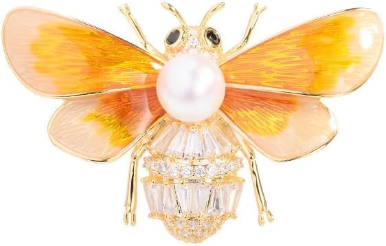 Little Bumble Bee Brooch Pins for Women Rhinestone Yellow Insect Lapel Pin Denim Jacket Suits Accessories Jewelry Gifts