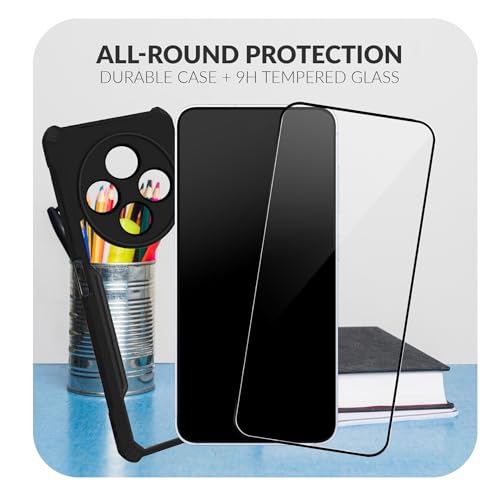 Image of Back Cover Case + Screen Protector for Redmi 14C 5G | Transparent & Black Mobile Phone Back Case Cover for Redmi 14 C | Camera Protection | Redmi 14C 5G TPU & PC Black Back Cover Case
