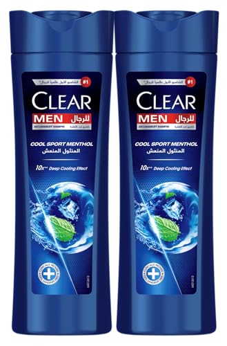 Clear Men Anti-Dandruff Shampoo, Cool Sport menthol gives cooling sensation, 2 x 350ml