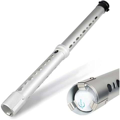 mayqmay 33.9 Inch Golf Ball Retrievers, Aluminium Tube Golf Ball Picker, Durable & Detachable Golf Ball Collector for Water and Bushes, Silver Cover