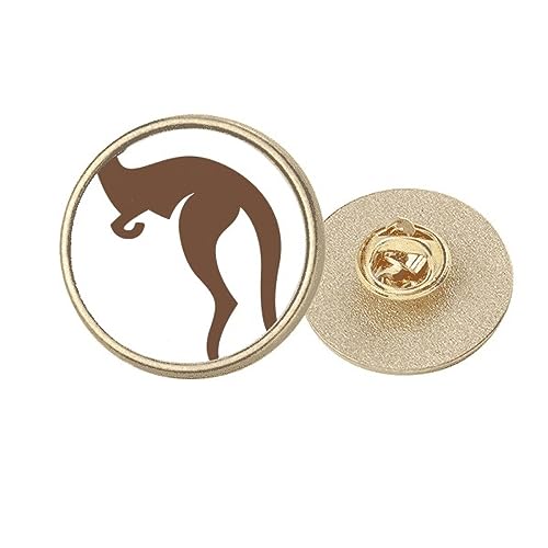 Broche Kangourou clip métal doré rond taille M accessoire vêtement femme et homme