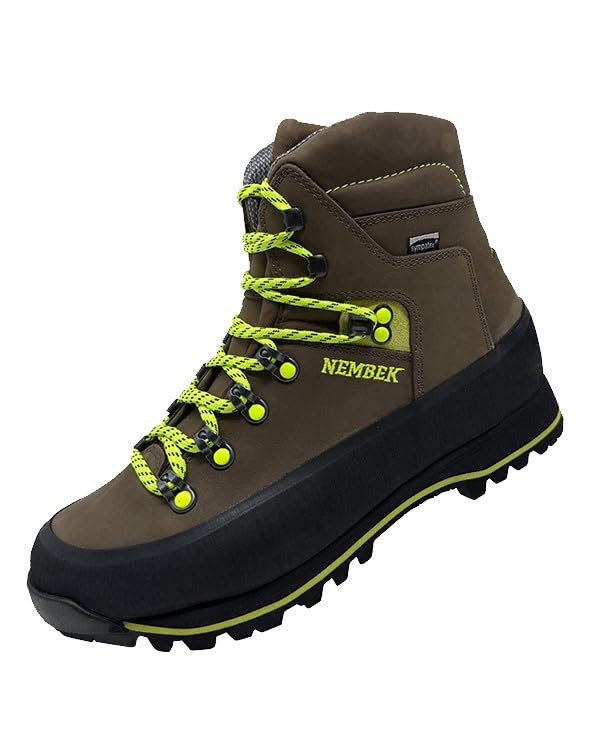 Nembek 300L Scarponi da Caccia e Trekking, Impermeabili, Pelle Nabuk, Lacci Rinforzati