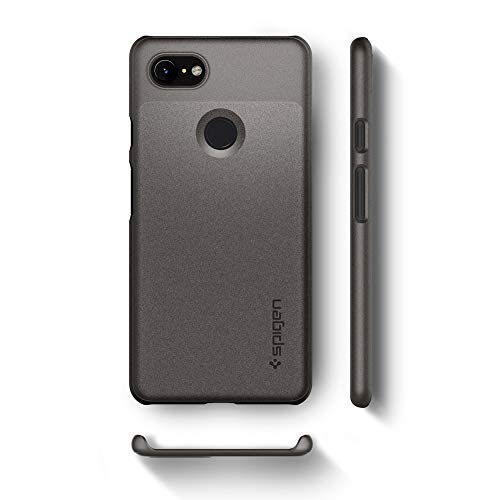 Image of Spigen Thin Fit Back Cover Case Compatible with Google Pixel 3 (Poly Carbonate | Graphite Gray)
