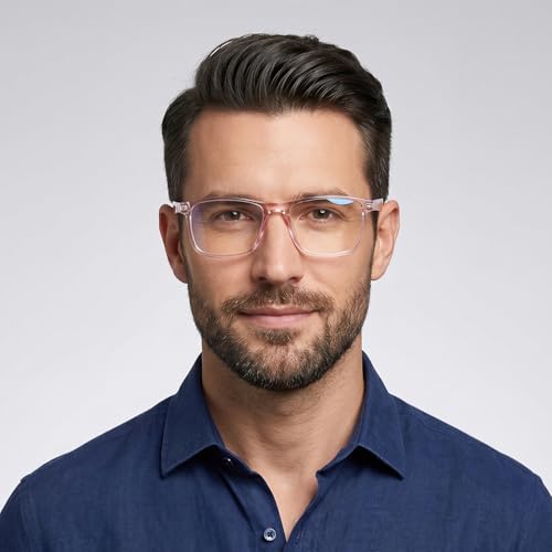 Image of UV Protection Glasses Blue Cut Blocking Harmful Rays Glasses for Men & Women Zero Power Computer Specs Eye Protection Lightweight Frame with Case & Cleaning Cloth