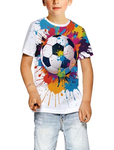 Image of Ainuno Graphic Tees for Boys Girls Kids 7-14Y, Summer Short Sleeve T Shirt Cool 3D Print