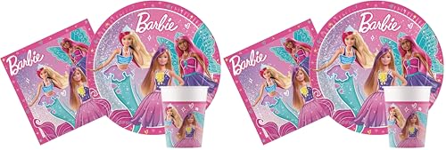 Kit vaisselle fête Barbie Fantasy pour buffet anniversaire fille