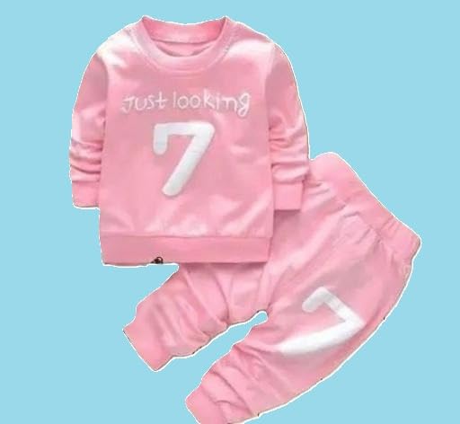 Image of Unisex Baby Long Sleeve Just Looking 7 Parent Top Bottom Clothing Set for Summer Comfort Casual Daily Outfit