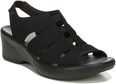 BZees Women's Finale Wedge Sandal Heeled, Black, 11 | Image 3