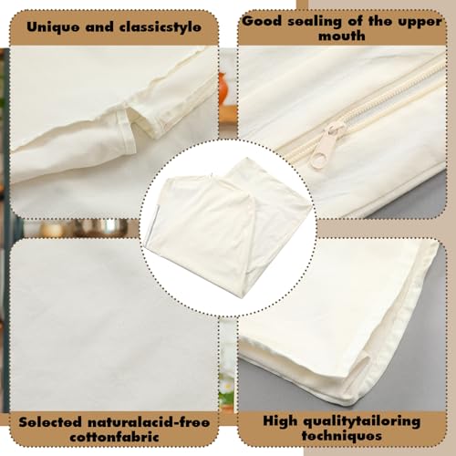 Aliceset 3 Pack Pure Cotton Garment Storage Bag for Hanging Clothes 24 x 61 Inch Breathable Garment Cover Canvas Suit Bags for Closet Storage Short Dresses Suits Gowns thumbnail 3