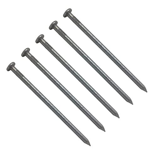 TERF® 100mm X 4.50mm Galvanised Round Wire Nails 100mm (4 inch) X 4.50mm Round Nail For Soft and Hard Timber Wood Joinery Construction Furniture Craft Decking Fence Multi Purpose - Pack of 30