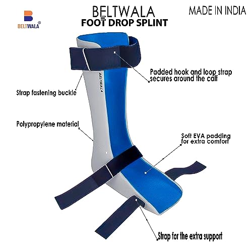 Image of Unisex Foot Drop Splint Made With polypropylene Material Inside Coated With Soft EVA Padding For Ankle Pain, Knee Support, Heel Support, Foot Care (M, Left)