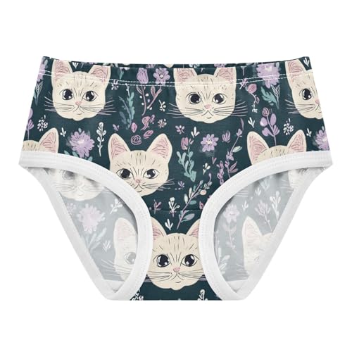 Wusikd Cute Cat Colors Girls' Underwear Cotton Flowers Girls Briefs Soft Toddler Underwear 2T