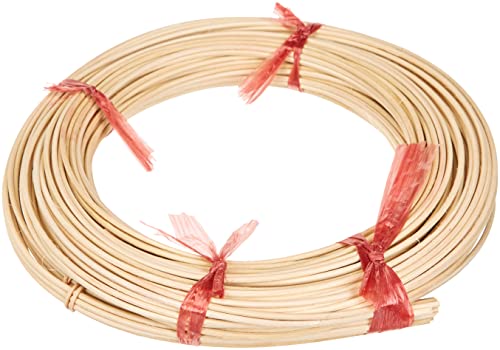 Rayher Coil of Round Rattan Reed for Basket Making and Weaving, Coil of Reeds 125g, Round Reed for Basketry, Diameter 2.6mm, No 6, Approx. 40m, Natural, 6502600