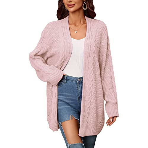 FRZY CáRdigans de Punto para Mujer, Abrigo de suéTer Suelto Informal Transpirable Ahuecado para Mujer para la Oficina (SG)