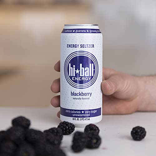 Hiball Clean Energy Seltzer Water, Caffeinated Sparkling Water Made With Vitamin B12 And Vitamin B6, Sugar Free (8 Pack Of 16 Fl Oz), Blackberry #TOP2