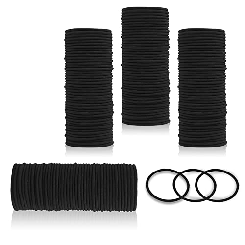 Elastic Hair Ties - 200 Count,Black Hair Ties For Women Girls,Men, No Damage Ponytail Hair Ties - Perfect For Fine, Curly Hair And Sensitive Scalps (Black-200 Count) #TOP4