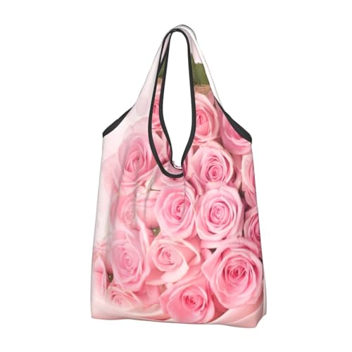 NHJSDLLMNZ Shopping bags foldable Rose,Shopping Bags Reusable Grocery Bags Foldable Tote Bags Large Capacity Carry Bag