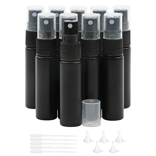 Image of 10pcs Black Glass Spray Bottles 10ml (1 /3oz) Sprayer Bottles Sample Perfume Fine Mist Atomizer Sprayer Vials Tubes Containers for Essential Oils Scent Cosmetic