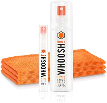 WHOOSH! Display screen Cleaner Equipment – [3.4oz +0.3oz] Greatest for – Smartphones, iPhone, iPads, Eyeglasses, e-Readers, Laptop computer, TV Display screen Cleaner, and Laptop Monitor– 3 Premium Cloths Included