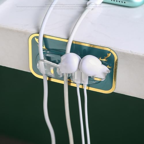 Organizador de cables adhesivo de escritorio para gestión de cables USB para PC oficina hogar miniatura 7