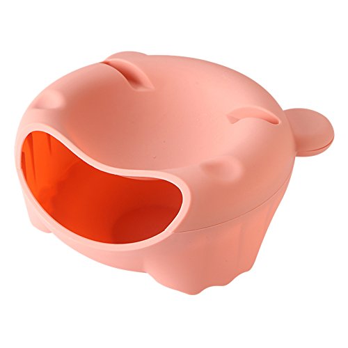 Big Lazy Bear Fruit Box Melon Seeds Dish Double Layer Dried Fruit Plate Fruit Basin Living Room Storage Box (Pink)