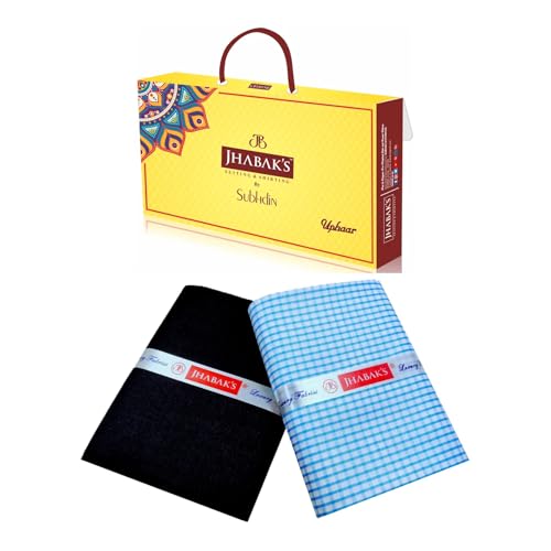 Image of JHABAK'S Unstitched Premium Polyester Checkered Shirt & Trouser Fabric - 2.25 m Shirt Cloth - 1.20 m Pant Piece (Pack of 10)