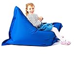 MaxiBean Large Bean Bag Chair for Kids and Children - Gaming BeanBag Cushion with Filling Beans Included, Perfect for Living Room, Bedroom, Garden Room, and Outdoor Use Weather Resistant - Blue