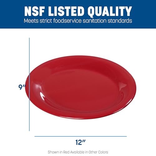 Carlisle FoodService Products Sierrus Reusable Plastic Oval Serving Platter with Rim for Restaurants and Home, Melamine, 12 x 9 Inches, Bone, (Pack of 12) by Carlisle FoodService Products - Image 3