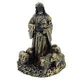 Didiseaon Jesús El Buen Pastor Resina Fundida Pintada A Mano Acabado De Bronce Antiguo Estatua Decoración del Hogar