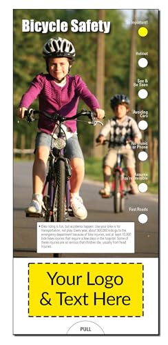 ZOCO – Bike Safety Slide Charts – Pack of 250 – Custom Logo & Text – Bicycle & Road Safety Handouts for Bike Shops, Schools & Community Programs – 3.75 x 8.5 Inches