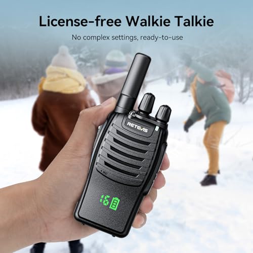 Retevis H-777H Walkie Talkies Rechargeable,2 Way Radios Long Range,USB-C,VOX,Short Antenna,Hidden Display,Flashlight,Portable FRS Two-Way Radios for Adults Skiing Gift Family (3 Pack) image 6