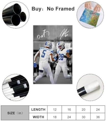 Kvsyaw David Montgomery Jahmyr Gibbs Canvas Poster