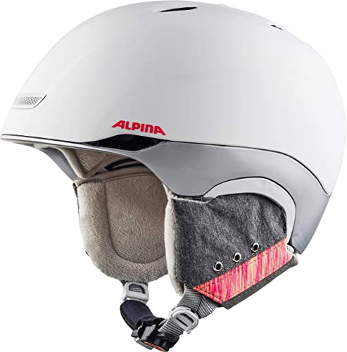 Alpina PARSENA - Sicherer, Stoßabsorbierender & Individuell Anpassbarer Skihelm Für Erwachsene, White-Flamingo matt, 52-56 cm