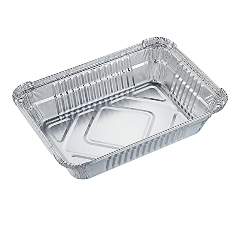 LATRAT 25 Stück Alu-Tropfschalen, Grillschalen Einweg Aluschalen ohne Deckel für Reste, Grill, Kuchen, Obst und Gemüse, 21.6 * 14.7 * 3.5CM