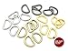 CRAFTMEMORE 3/8 or 1/2 Inch Tiny D-Ring Findings Metal Welded D Rings for Zipper Puller Lanyard Purse Making DIY Craft 50pcs (Antique Brass, 1/2 Inch)