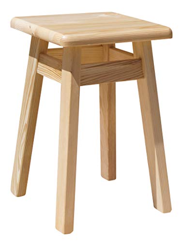 k koma SCHEMEL Kiefer Holz HOCKER Massive Holz (Kiefer LACKIERT)