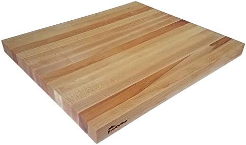 HomeProShops Wood Butcher Block Cutting Board - 1-1/2" x 18" x 21" - Solid Maple w Mineral Oil Applied - Reversible