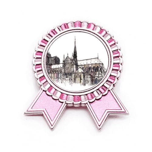 Broche Notre-Dame de Paris médaille métal M Rose Winner Award France pour veste