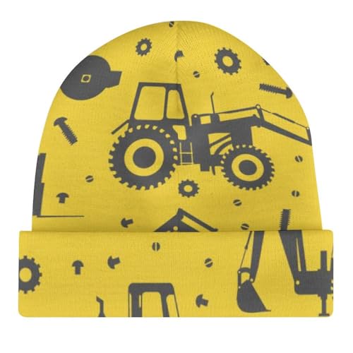 Excavators Construction Trucks Kids Beanie Hat for for Girls Boys Children Cap Winter Knitted Chemo Cancer Headwear Accessories Gifts Decoration Black4