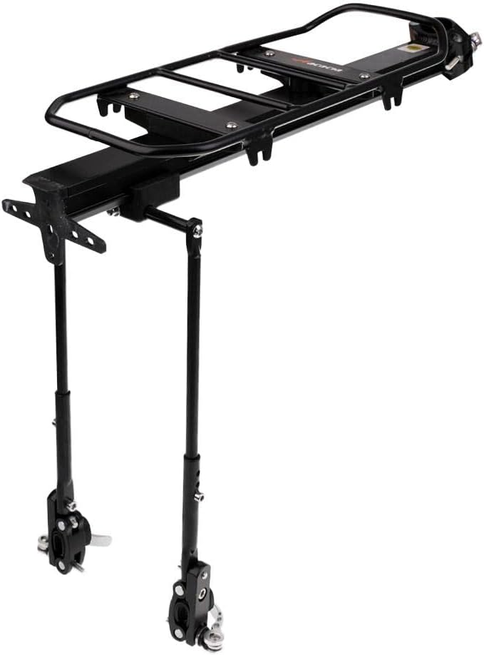 Heavy Duty Pannier Rack Mountain for Heavier Luggage | Adjustable Bike Carrier Rack Supports up to 50kg | Stable Aluminum Alloy Construction