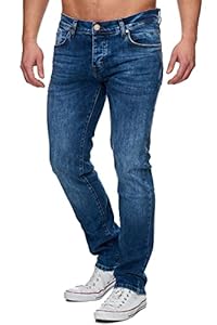 Tazzio Jeans Herren Slim Fit Stretch Jeanshose Hose Denim 16531 (34/36, Blau)