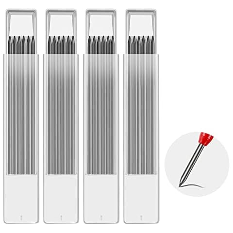 OSDUE 2,8 mm Bleistiftminen für Zimmermannsbleistift, 24 Stück Solide Tieflochmarker Konstruktion Bleistift Ersatz, Bleistift Ersatzminen für Architekt Zeichnen (Schwarz) Cover