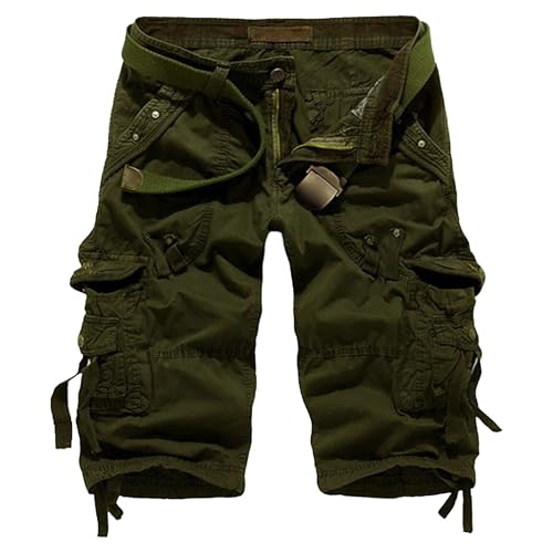 Short cargo homme coupe ample en sergé de coton avec poches zippées