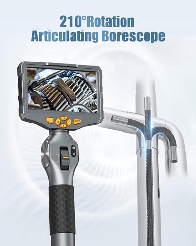 Teslong Endoskopkamera mit Licht, 6.5mm Drehbar Endoskopkamera, Endoskop 5.0 Zoll LCD-Bildschirm,...