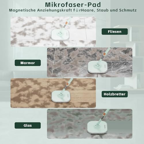 Set Di Mocio Con Serbatoio Rimovibile E Rotazione A 360°, Con Estrattore, 2 Panni In Microfibra, Separazione Dell'acqua Sporca - 6