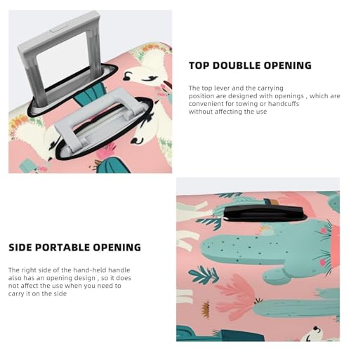 Travel Luggage Cover for Suitcase Elastic Suitcase Protector Llama Cactus Suitcase Covers Washable Suitcase Protective Cover Dust-proof Luggage Covers Fit 18-32 Inch Luggage4