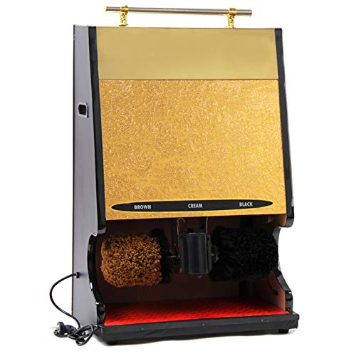 PVGYUJFD Máquinas limpiabotas. Kit de Cepillo Limpieza for pulir Zapatos automático, pulidor múltiple Adecuado for el Centro Ventas del vestíbulo Entrada Hotel, Grano dragón(Gold)