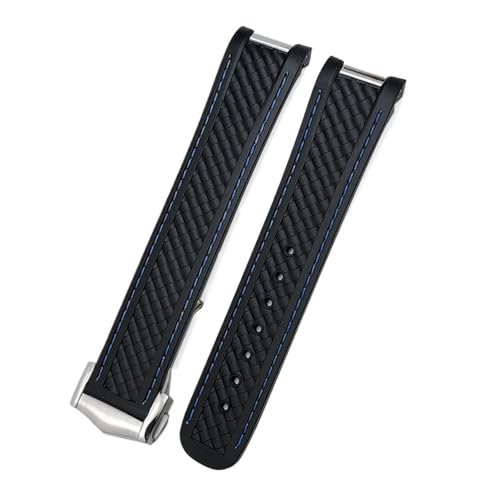 [VEł] 18mm 19mm 20mm J[uGh VRo[EHb`oh IK 007Ή V[}X^[ 300 AT150 ANAe Xs[h}X^[Ή EHb`Xgbvc[(Black blue,20MM_SILVER BUCK