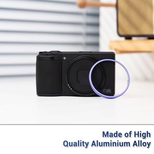 Anillo Decorativo Azul para Lente JJC para Cámara Digital Ricoh GR IV HDF Monocromo, Reemplaza la Tapa de Anillo GN-3, Protege el Barril del Objetivo, Duradero y Ligero miniatura 5