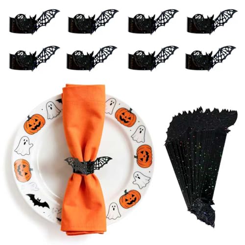 100 Pcs 3D Halloween Bat Napkin Rings